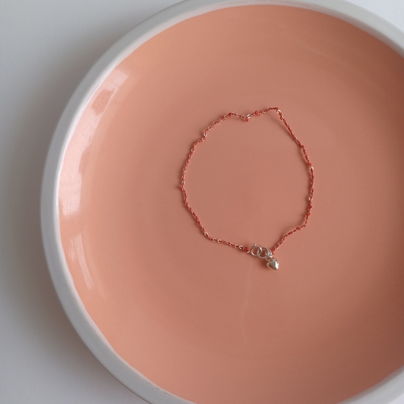 Solid 925 sterling silver with lucky red jewelry threads ankle bracelet - Picture 2 of 8